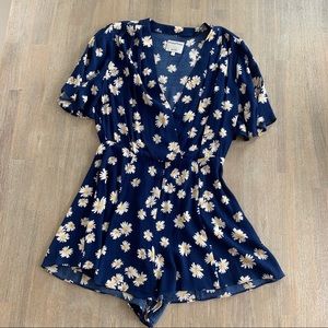 Privacy Please Navy Daisy Romper